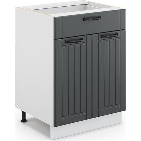 Badschrank Fame-Line, Anthrazit, 60 x 81.6 cm mit Schublade, ohne Arbeitsplatte, Vicco
