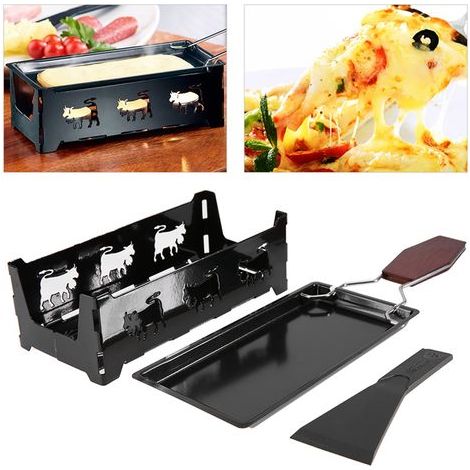 Plaque à Raclette Non Adhésive Portable avec Poignée en Bois pour Gril et Four (1/5)