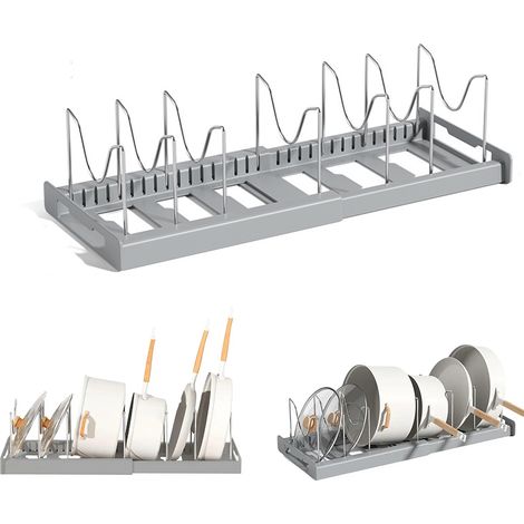 Support réglable télescopique, support de rangement pour casseroles et planches à découper, égouttoir à vaisselle, télescopique (1/5)