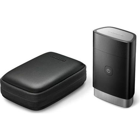 Philips, Rasoio Elettrico Compatto PQ888-06, Nero Acciaio Inox, Rotazione, Batteria