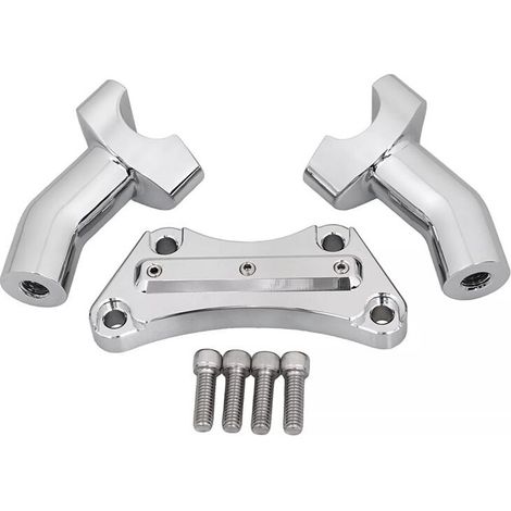 Adatto per rialzi manubrio cromati da 10 cm, con clip superiori per modelli Tour Glide, Dyna e Road King, manubri in alluminio CNC da 10 cm.