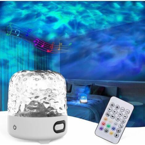 Wireless Ocean Wave Projector with 16 Color Effects, Aurora LED Night Light, Built-in Bluetooth Speaker, Remote Control, Great for Bedroom, Party or Gift (1/5)