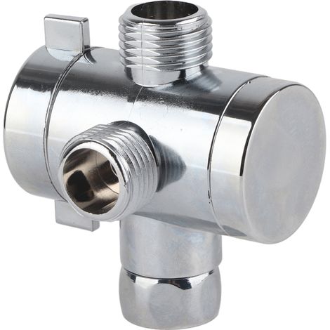 Beyamis Robinet inverseur multifonction à 3 voies pour pommeau de douche, adaptateur G1/2" pour WC et bidet (1/5)