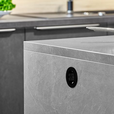 Emuca Multiconector One, diámetro 54mm, 1 enchufe tipo Schuko, Plástico, Pintado negro (1/5)