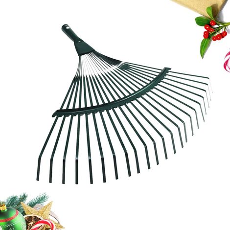 Râteau de jardin à 22 dents, robuste, pour ramasser les feuilles mortes dans la pelouse et le jardin. Outil de jardinage et agricole. (1/5)