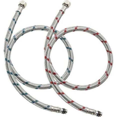 2 Pièces Flexible Robinet Cuisine G3/8 X M10 X 60cm Tuyau de Raccordement de Robinet Flexible pour Robinet Mitigeur éVier de Salle de Bains,Acier Inoxydable