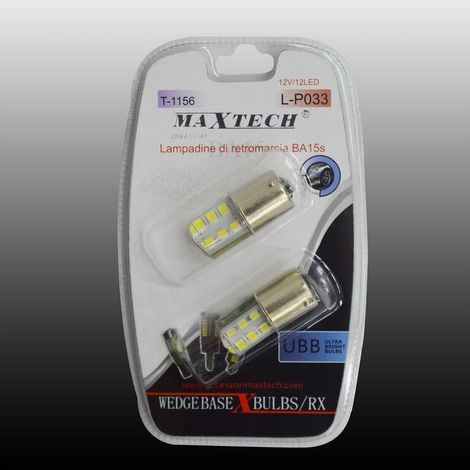 TRADE SHOP - Lampadine Di Retromarcia Ba15s 12v 12led Lampadine Ultra Luminose Maxtech L-p033 -