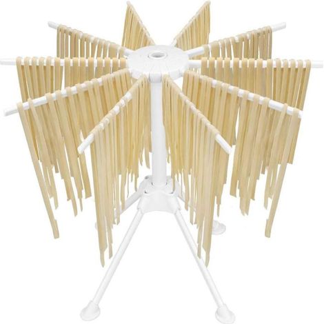Séchoir à pâtes avec10Barre transversale extensible, égouttoir à pâtes pliable (1/5)