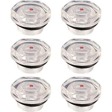 Niveau d'huile Compresseur d'air Jauge Bouchon Voyant d'Huile Indicateur Viseur Niveau de Liquide en Plastique Filetage 20mm 6Pcs