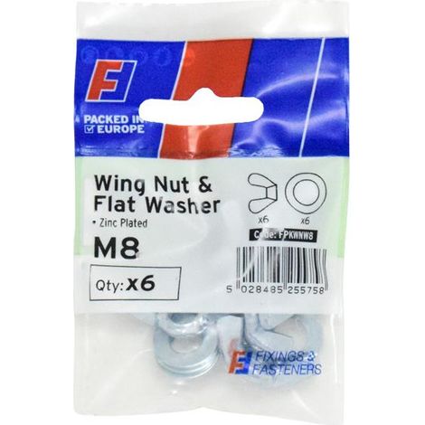 ForgeFix FPKWNW8 Wing Nut & Washer M8 ForgePack 6 FORFPKWNW8