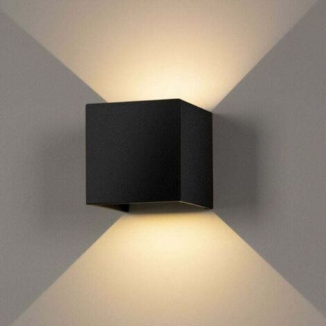Panneau d’éclairage LED mural étanche IP65 (6 W), orientable, à double émission (haut/bas), lumière chaude 3000 K, usage intérieur et extérieur