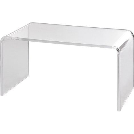 Table basse en acrylique transparente en forme de C, hauteur 41,4 cm, parfaite pour le salon, café et terrasse. (1/5)