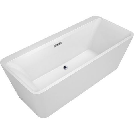 Balneo Baignoire autoportante 170x80cm, rectangulaire, accessoires inox, Acrylique thermoformé 3.5mm, avec pieds réglables, ROMA (1/5)