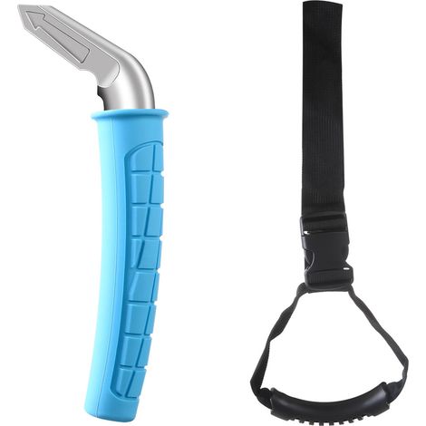 Poignée d’assistance pour ouvrir la portière de voiture, en acier et silicone, multifonctionnelle, destinée aux personnes âgées et aux personnes à mobilité réduite – couleur bleue (1/5)