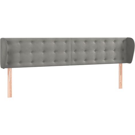 Maison Exclusive - Testiera ad Orecchio Grigio Chiaro 183x23x78/88 cm in Velluto (1/5)