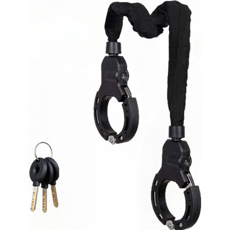 Todeco Cadenas antivol vélo électrique avec chaîne 90 cm – Acier allié trempé 8 mm – Système de verrouillage double anneau – 3 clés incluses (1/5)