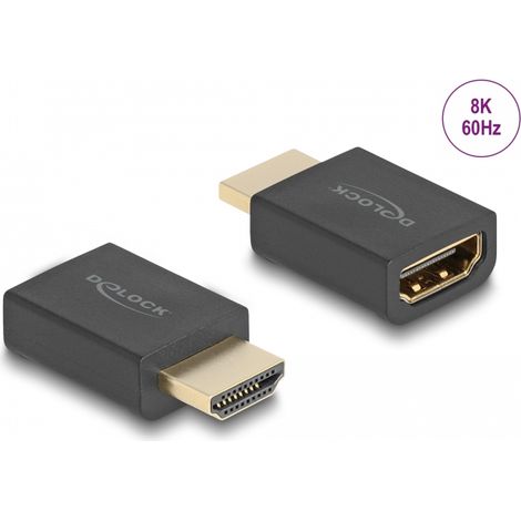 HDMI de alta velocidad con adaptador Ethernet macho a hembra 8K 60 Hz negro
