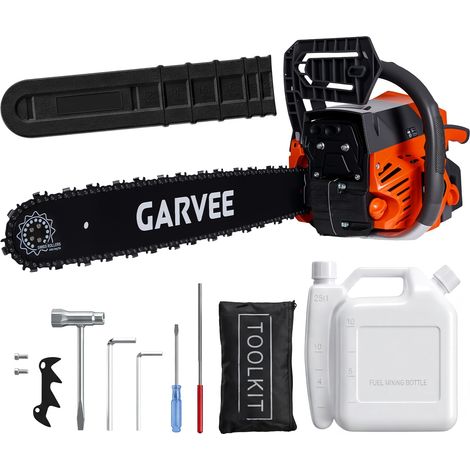 Trôneçonneuse thermique 58cc, guide 50cm, moteur 2 temps, double réservoir, anti-vibration, antidérapante, 5800 Orange