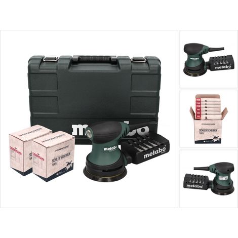 Metabo FSX 200 Intec levigatrice rotorbitale 240 W 125 mm + 2x Toolbrothers TURTLE set di levigatura + valigetta