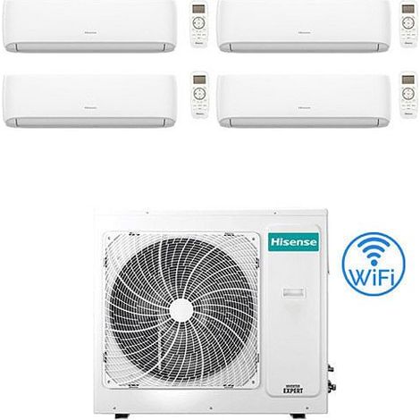 Climatizzatore Condizionatore Hisense Hi Comfort Wifi R32 Quadri Split Inverter 7000 + 7000 + 9000 + 12000 BTU con U.E. 5AMW125U4RTA  Classe A++/A+ (1/2)