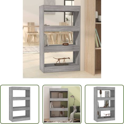 Étagère décorative - Bibliothèque/Séparateur de pièce Sonoma gris Bois d'ingénierie (1/5)