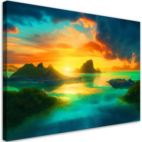 Tableau sur toile Tableau sur toile Panorama d'une île tropicale 100x70 (1/5)