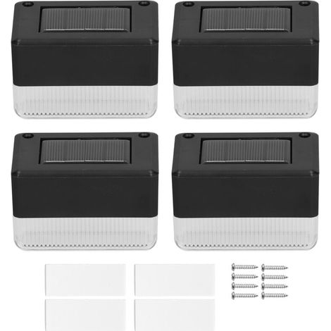 4pcs Solar Stair Lamp 3D Step Layscape Light for Outdoor Garden Pathway Yard Patio Decor (1/5)