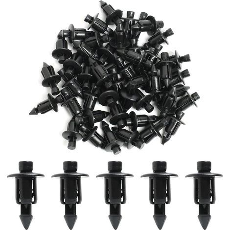50 Pièces Rivet en Plastique 6mm Vélo Carénage Garniture Panneau Fixations Pinces, Clips de Fixation, Clips de Carénage pour Yamaha, Kawasaki, Suzuki (1/5)