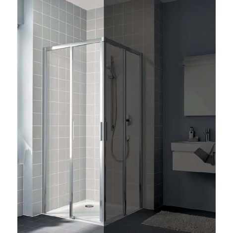 Kermi - Puerta de ducha C2L, 75x200 cm, izquierda, plata brillante/cristal transparente CKC2L07520VPKROZ1 (1/4)