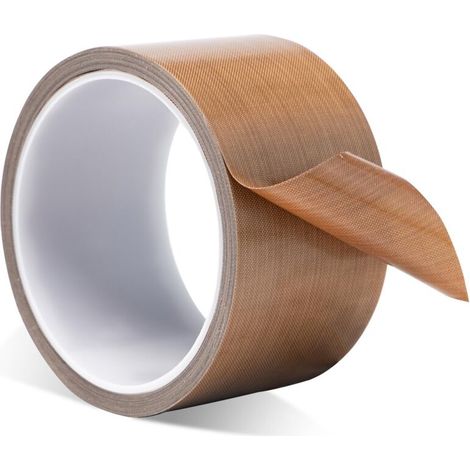 50mmx10m Ruban en Téflon Haute Température Ruban Adhésif Haute Température 260°C Ruban Adhésif de PTFE Bande de Téflon Épaisseur 0,18mm pour Machine à Emballer Sous Vide (1/5)