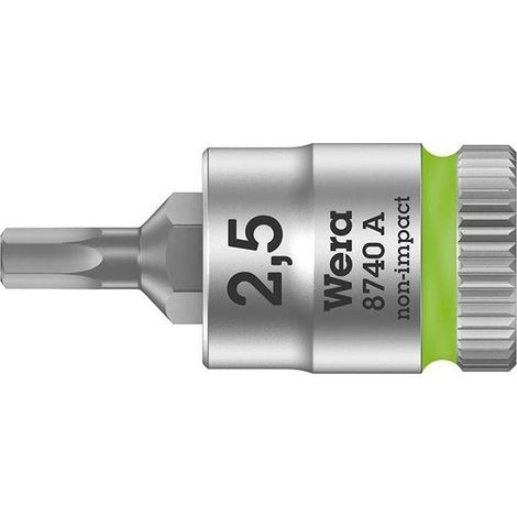 WERA 05003331001 8740 A DOUILLE-EMBOUT ZYKLOP POUR VIS À SIX PANS CREUX, À EMMANCHEMENT 1/4'', 2, 5 X 28 MM, VERT CLAIR