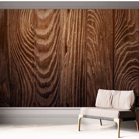 Tapete Selbstklebend - abwaschbar - Tapete mit Motiv - trendige Wanddeko - elegant Fototapete Holzmaserung 312x219 cm (1/5)