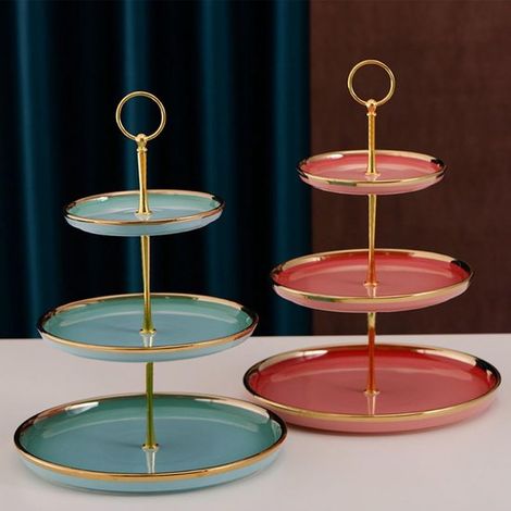 Soporte para pasteles，Soporte para frutero，Soporte para cuenco de postre，Accesorios con asa，Soporte para varilla de metal，Dorado (1/4)