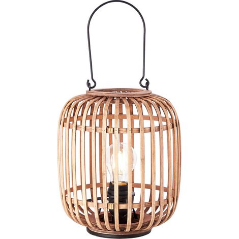 Endon Mathias Lampe de table complète, bambou naturel, contreplaqué, peinture noire mate (1/5)