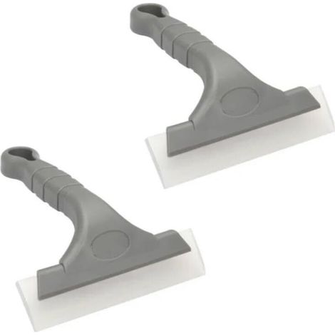 Pelle à glace multifonction pour voiture, essuie-glace, nettoyeur de vitres, grattoir à film pour vitres, grattoir en silicone pour voiture, accessoires de nettoyage, manche en plastique, pelle grise (1/4)