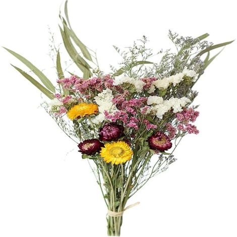 Bouquet de fleurs séchées, fleurs naturelles, rose, coton, marguerite d'eucalyptus, style nordique, petit salon frais, décoration et ornements pour la maison Z07 (1/5)