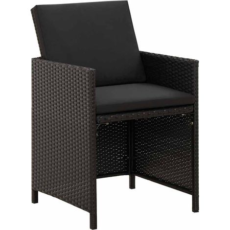 Maison Exclusive - Gartenstühle mit Kissen 2 Stk. Poly Rattan Sch (1/5)