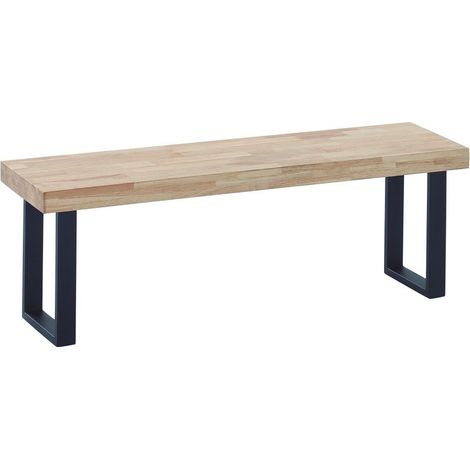 Home Heavenly® - Banco asiento DAREK. Banqueta comedor y cocina. Banco recibidor y pie de cama. 120 cm ancho.  Color: Roble Nordish - Negro (1/5)