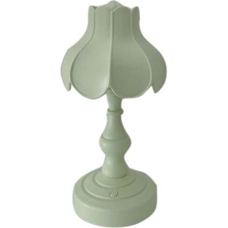 Retro-Tischlampe in Lotusblattform, 3 Lichtquellen, hübsch fürs Mädchenzimmer, hellgrün (1/5)