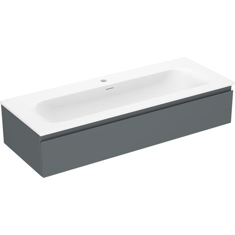Mexen Orio Badezimmerschrank 120 cm mit Waschbecken Vela, 1 Schublade, graphit matt/weiß matt - 91A10-12023-1-BF66-W23M01