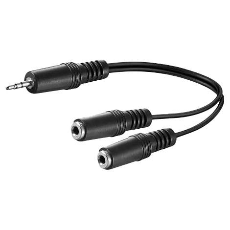 Cable Jack 3,5mm ST A 2x Jack 3,5mm ST Hembra 0,20m (1/5)