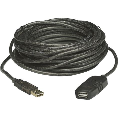 Manhattan USB-Kabel USB 2.0 USB-A Stecker, USB-A Buchse 20.00 m Schwarz 150958 (1/3)