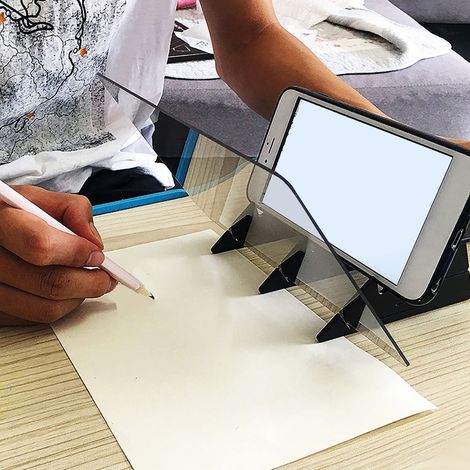 Outil de dessin, table de calque, table de reproduction d'ombres et de lumières, outil de dessin, projection sur téléphone portable par transmission de lumière, gabarit de dessin optique (1/5)