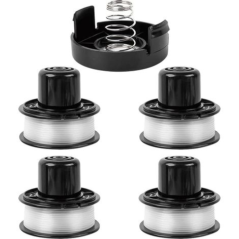 4 bobines de Fil Compatible avec Black + Decker GL250 GL310 GL360 GL360SB,Remplace la Bobine A6226-XJ RS-136-BKP RS-136,avec 1 Couvercle d'arbre 1 Ressort (1/5)