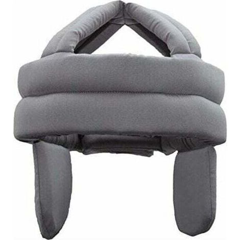 Casque de Protection pour Personnes Âgées Casque de Sécurité Anti-chute Chapeau de Protection de Tête Coton Respirant Chapeau Anti-collision Vieil Homme avec Protection Auditive,Taille Ajustable,Gris-