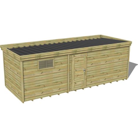 ABRI DE JARDIN bois traité 27mm, 7,4x2,6m, 20m2, Plancher (1/3)