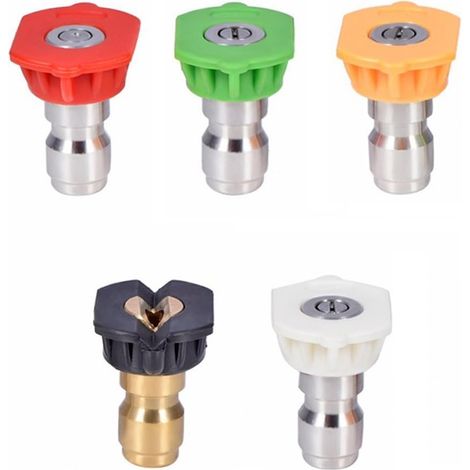 Buse de ventilateur de nettoyeur haute pression à prise rapide 1/4 buse d'union de tuyau d'eau-5 pièces (1/5)