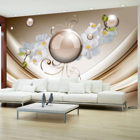 Papier peint résumé doré - 250 x 175 cm (1/4)