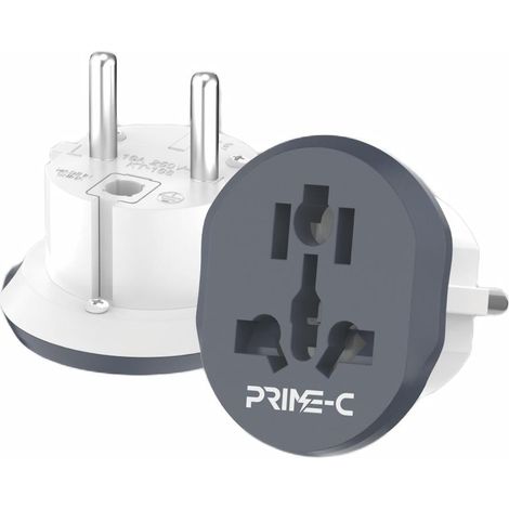 Adaptateur de voyage, 2500 W, portable, compatible avec de nombreux pays. (1/2)