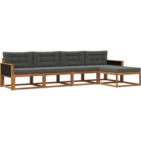 Outdoor Sofa Set 5 pcs Natural and Anthracite vidaXL (1/5)